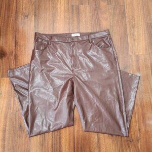 Abercrombie & Fitch Brown faux leather pants